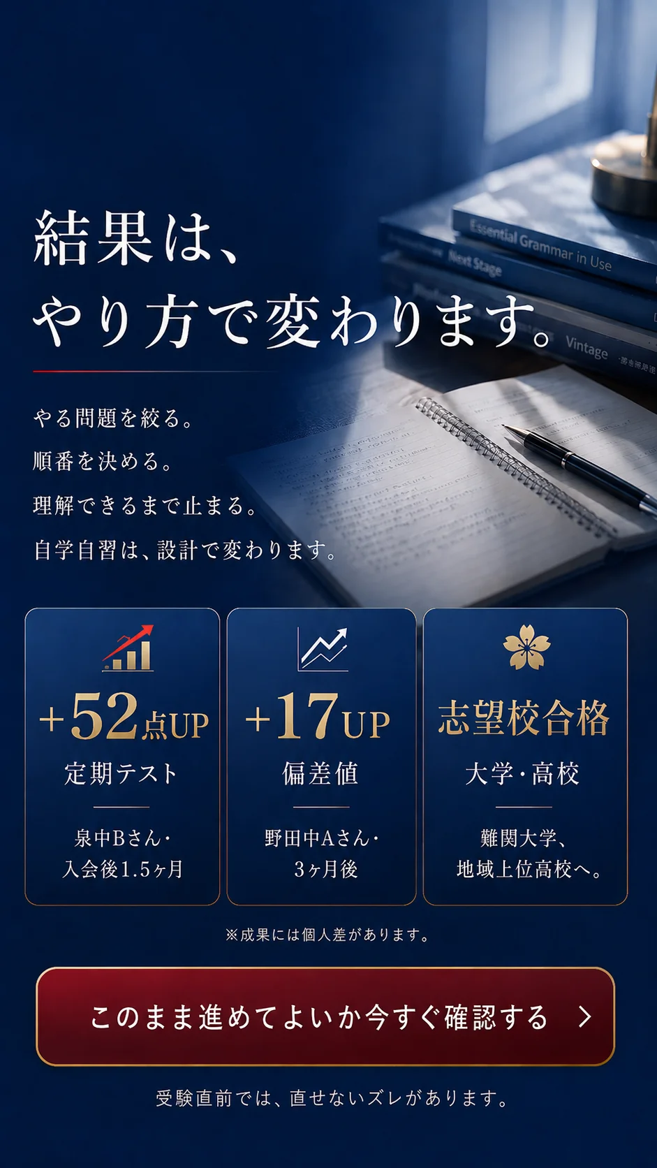 結果は、やり方で変わります。
